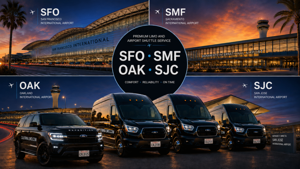 VACAVILLE To/From SFO SMF OAK SJC AIRPORT SHUTTLE LIMO & SUV
